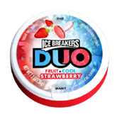 Ice Breakers By Hershey's Duo Fruit + Cool Sugar Free Mints Strawberry Flavor 1.3 oz Each Pack Quantity 8 Units Per Box Sweet Browse at UsaCandyWholesale.Com